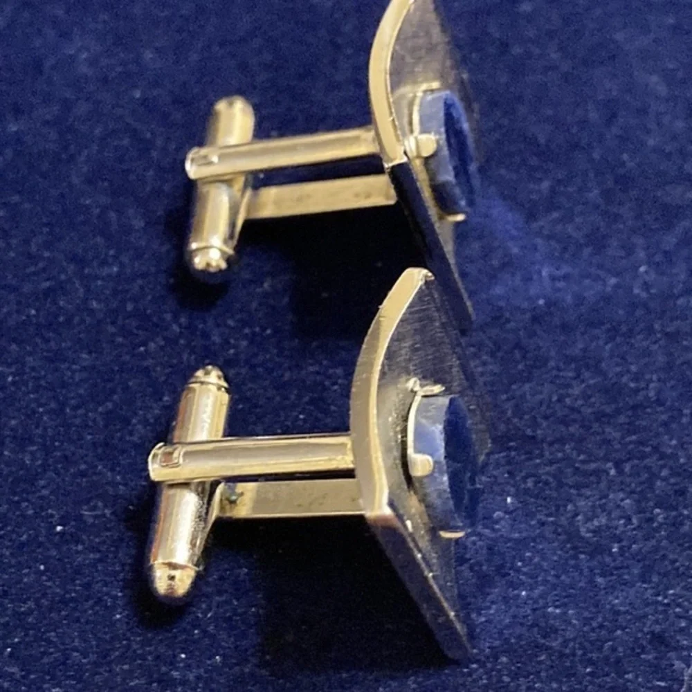 Vintage Dante silver tone and blue lapis cufflinks